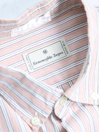 Ermenegildo Zegna s/s stripe shirt pink-white-blue-black