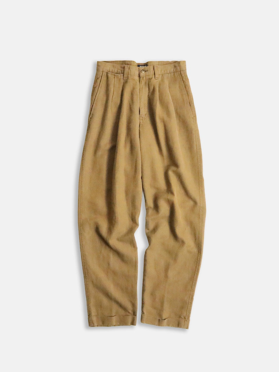 DOCKERS 2tuck linen cotton slacks brown
