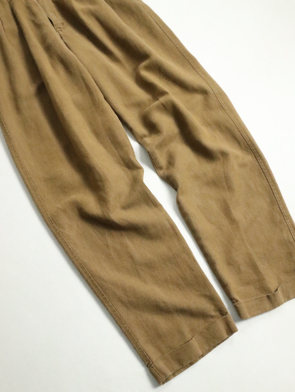 DOCKERS 2tuck linen cotton slacks brown