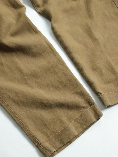 DOCKERS 2tuck linen cotton slacks brown