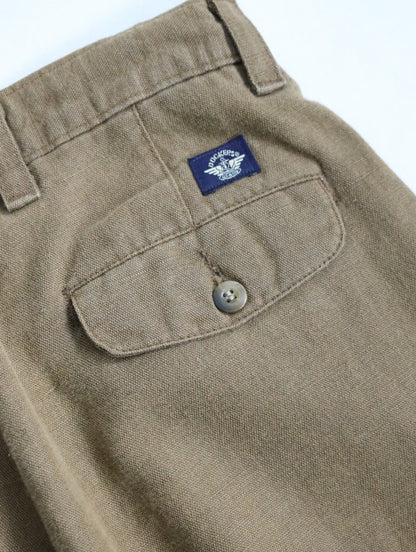 DOCKERS 2tuck linen cotton slacks brown