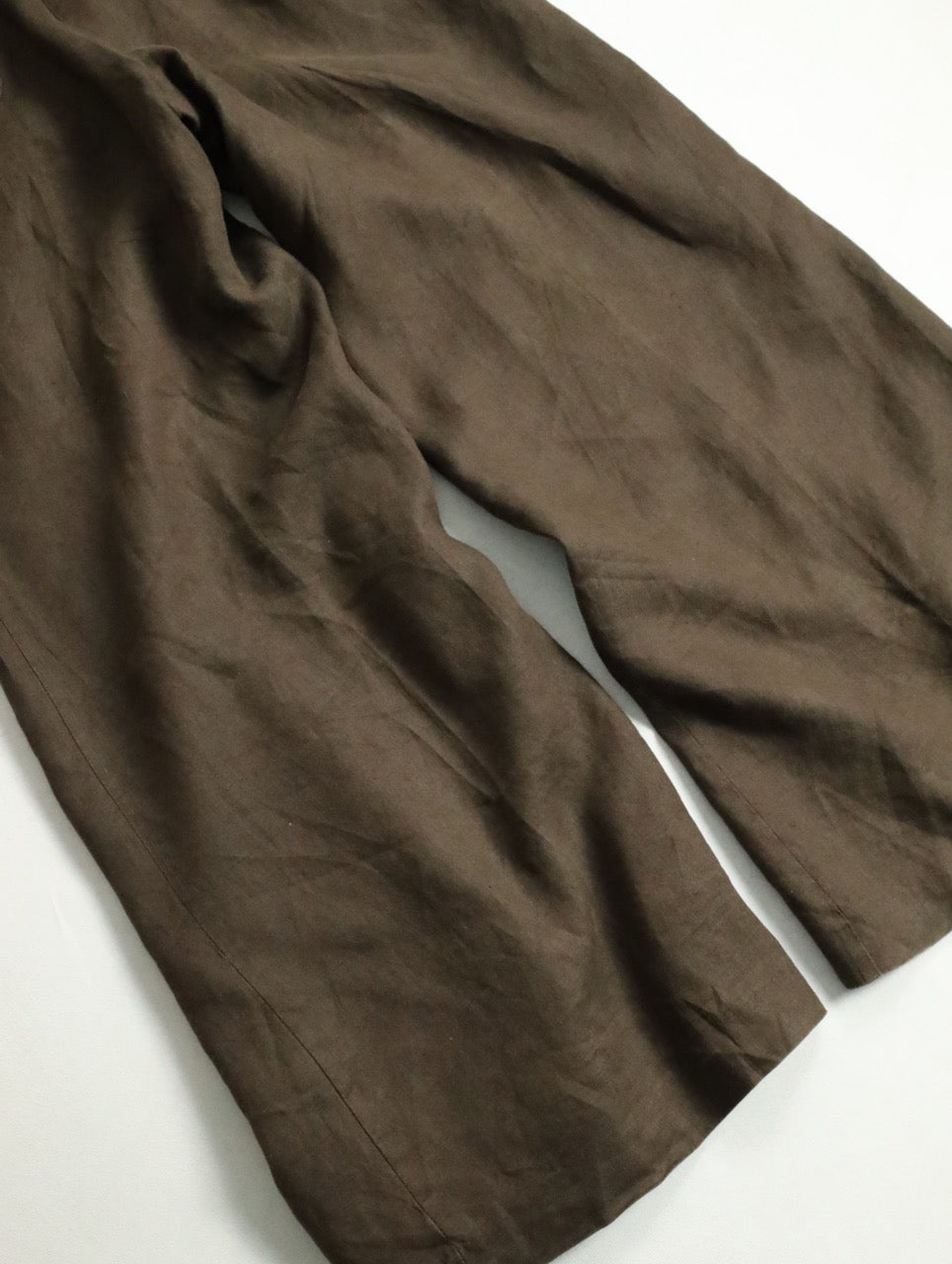 linen drawstring easy pants brown