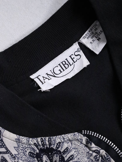 90s patch dolman sleeve dot jacket black-white