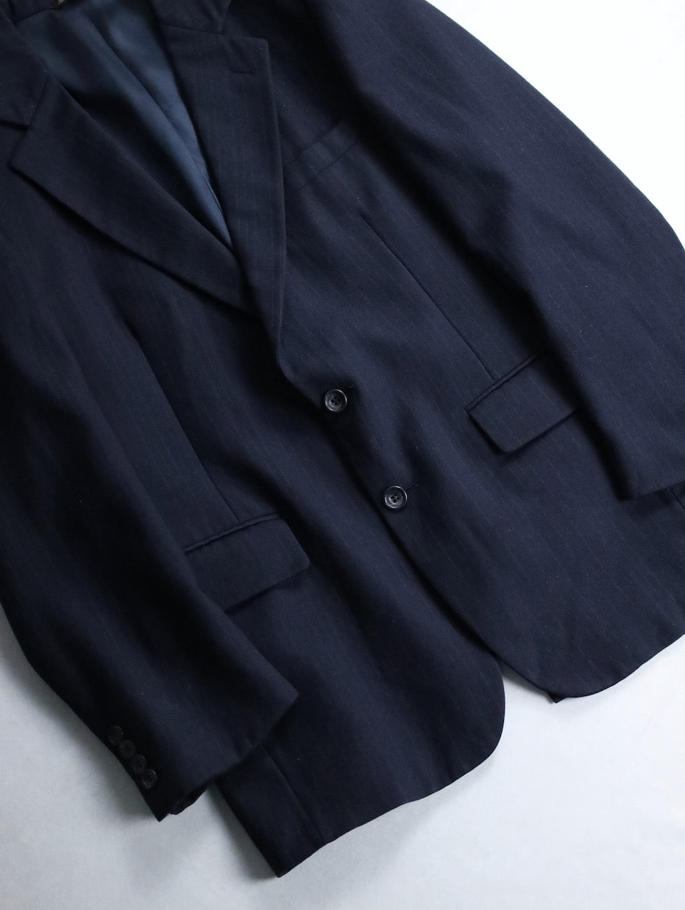 GEFOFFREY BEENE stripe tailred jacket 2B navy