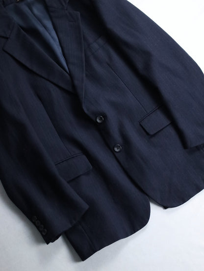 GEFOFFREY BEENE stripe tailred jacket 2B navy