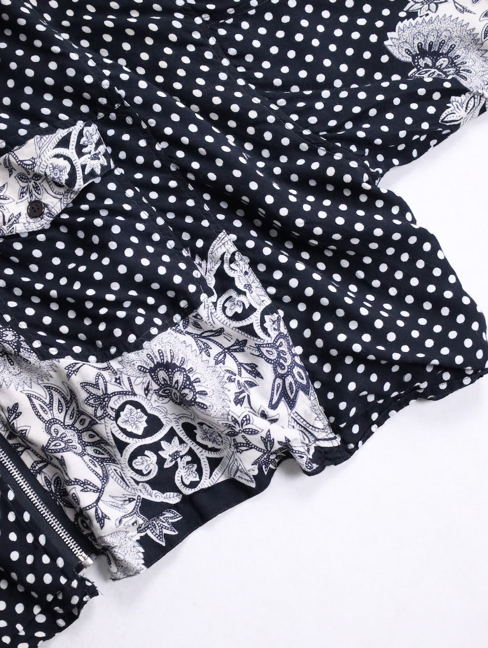 90s patch dolman sleeve dot jacket black-white