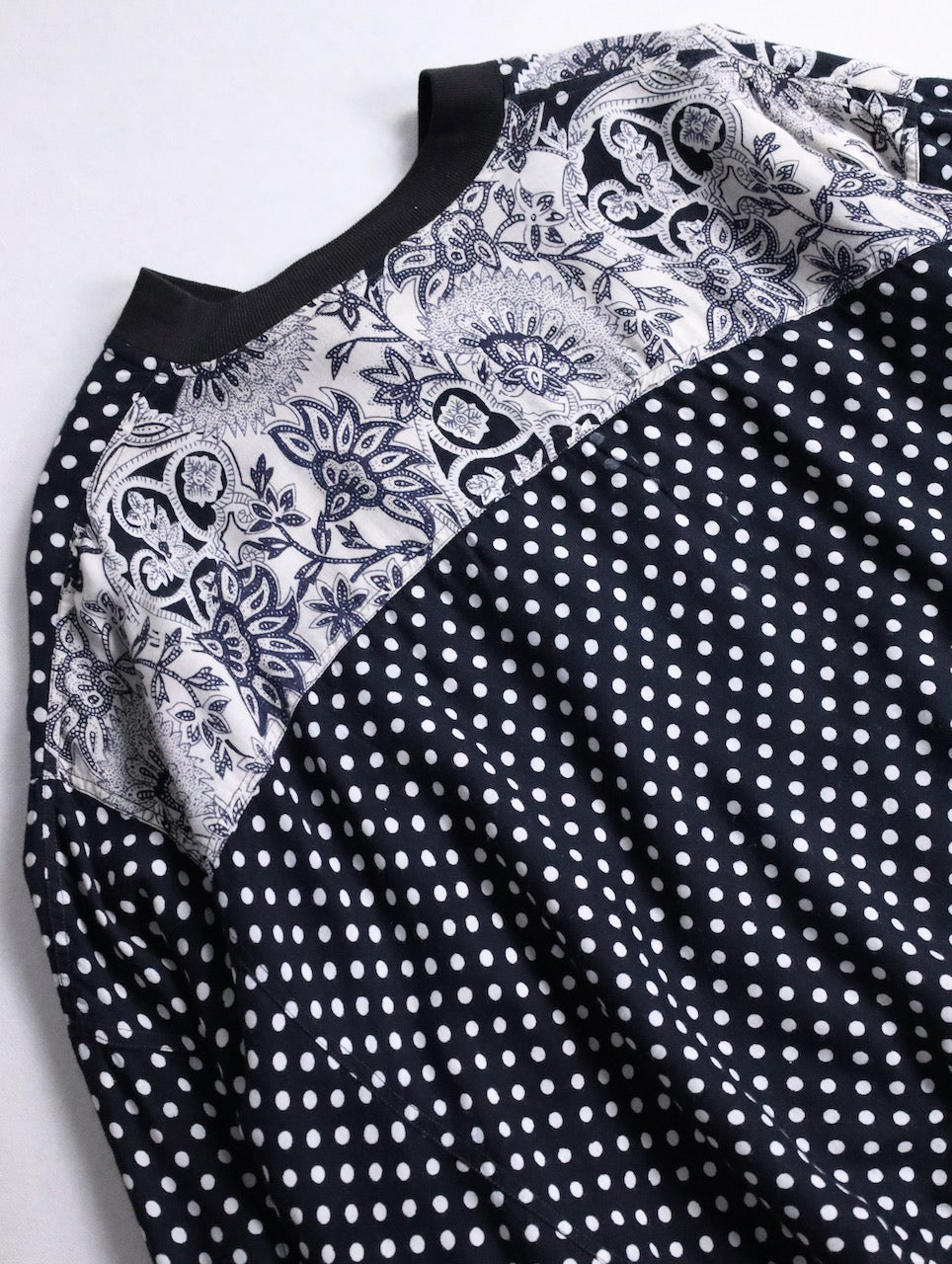 90s patch dolman sleeve dot jacket black-white
