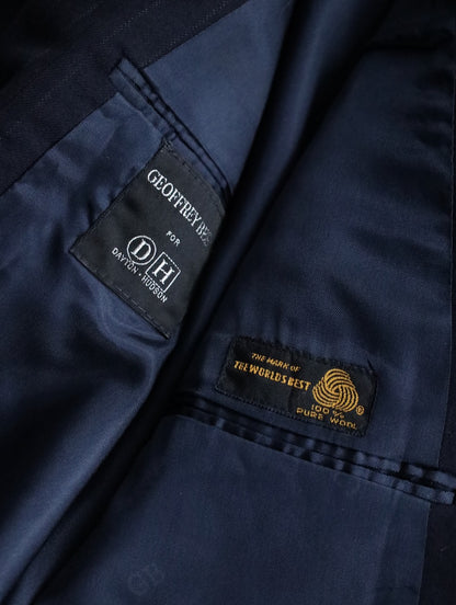 GEFOFFREY BEENE stripe tailred jacket 2B navy