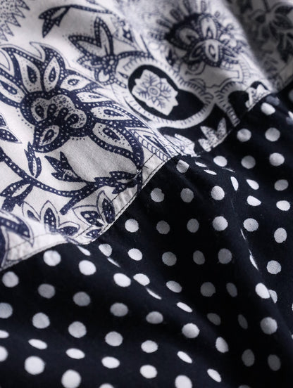 90s patch dolman sleeve dot jacket black-white