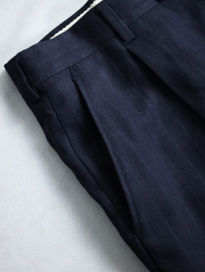 GEFOFFREY BEENE stripe tailred jacket 2B navy