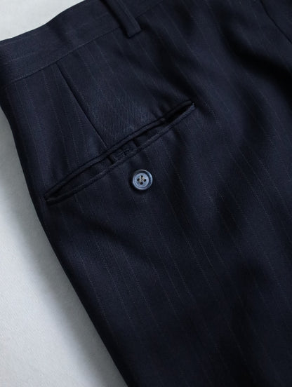GEFOFFREY BEENE stripe tailred jacket 2B navy