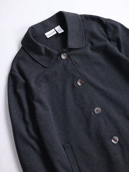 CHICO'S shell button short jacket gray