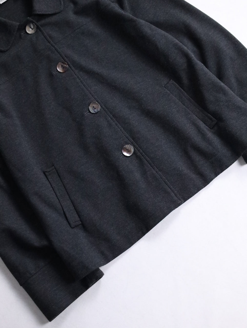 CHICO'S shell button short jacket gray