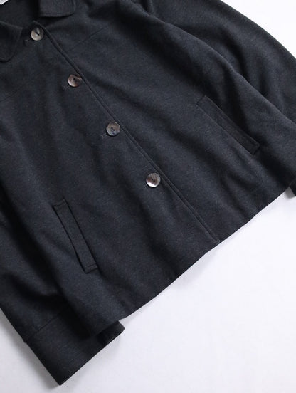 CHICO'S shell button short jacket gray