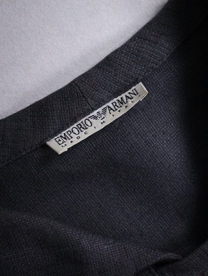 EMPORIO ARMANI linen skipper shirt gray