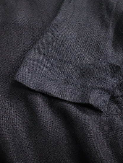 EMPORIO ARMANI linen skipper shirt gray
