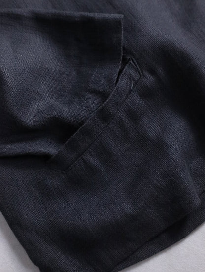 EMPORIO ARMANI linen skipper shirt gray