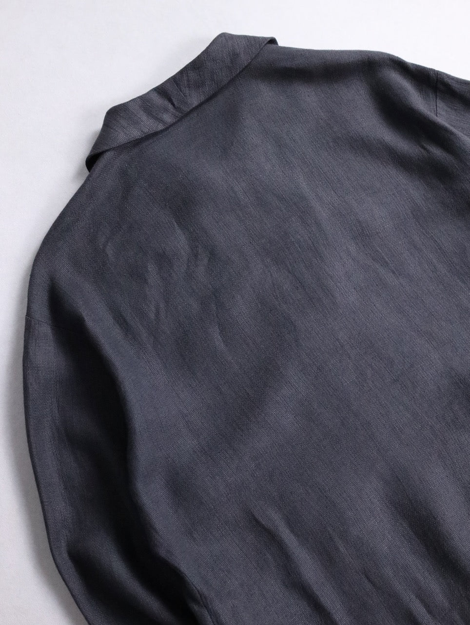 EMPORIO ARMANI linen skipper shirt gray