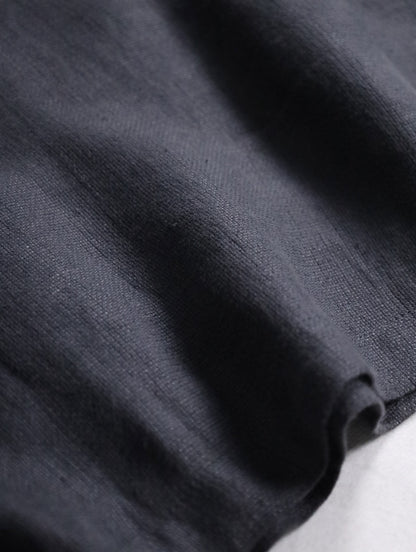EMPORIO ARMANI linen skipper shirt gray