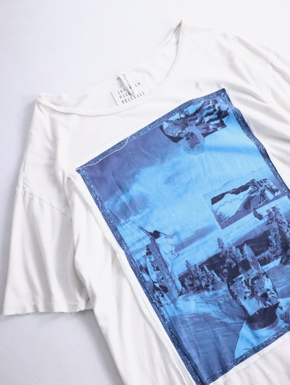 90s JUVENILE HALL ROLLCALL 1266 fringe t-shirt whitesmoke