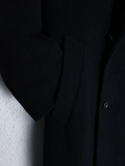 LAUREN RALPH LAUREN lamb wool long coat black