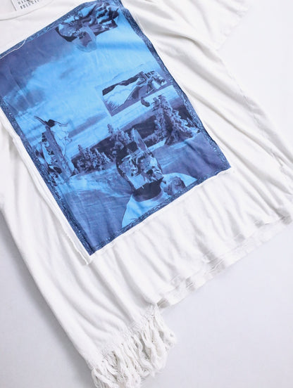 90s JUVENILE HALL ROLLCALL 1266 fringe t-shirt whitesmoke
