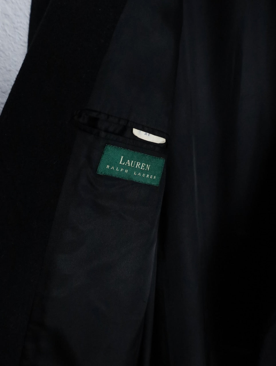 LAUREN RALPH LAUREN lamb wool long coat black