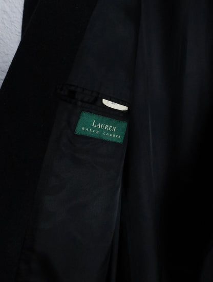 LAUREN RALPH LAUREN lamb wool long coat black
