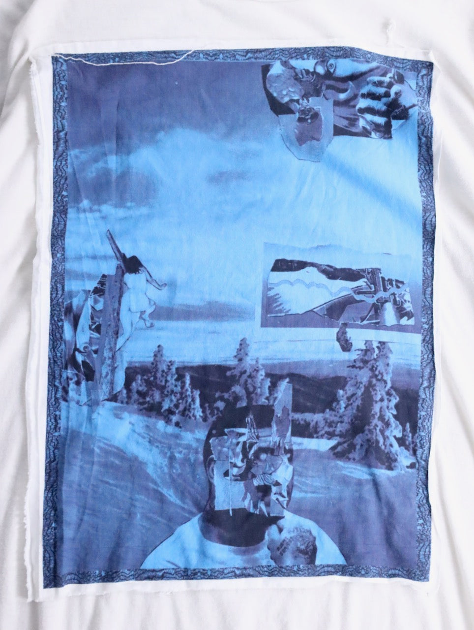 90s JUVENILE HALL ROLLCALL 1266 fringe t-shirt whitesmoke