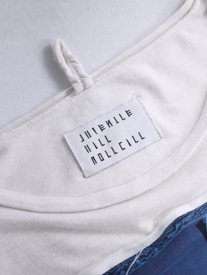 90s JUVENILE HALL ROLLCALL 1266 fringe t-shirt whitesmoke