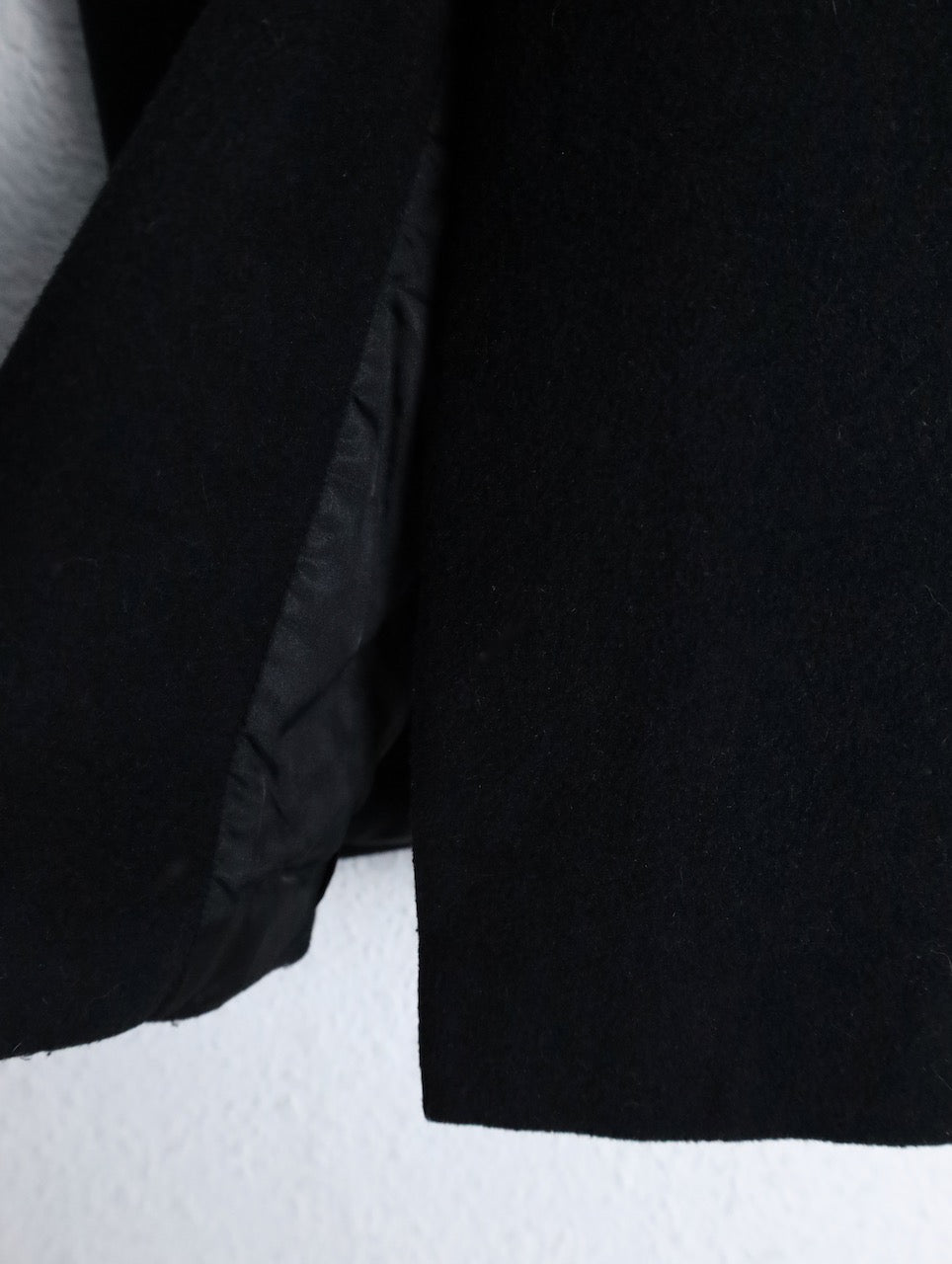 LAUREN RALPH LAUREN lamb wool long coat black