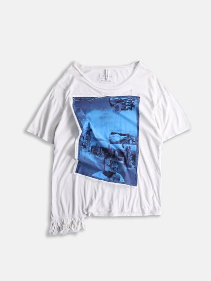 90s JUVENILE HALL ROLLCALL 1266 fringe t-shirt whitesmoke
