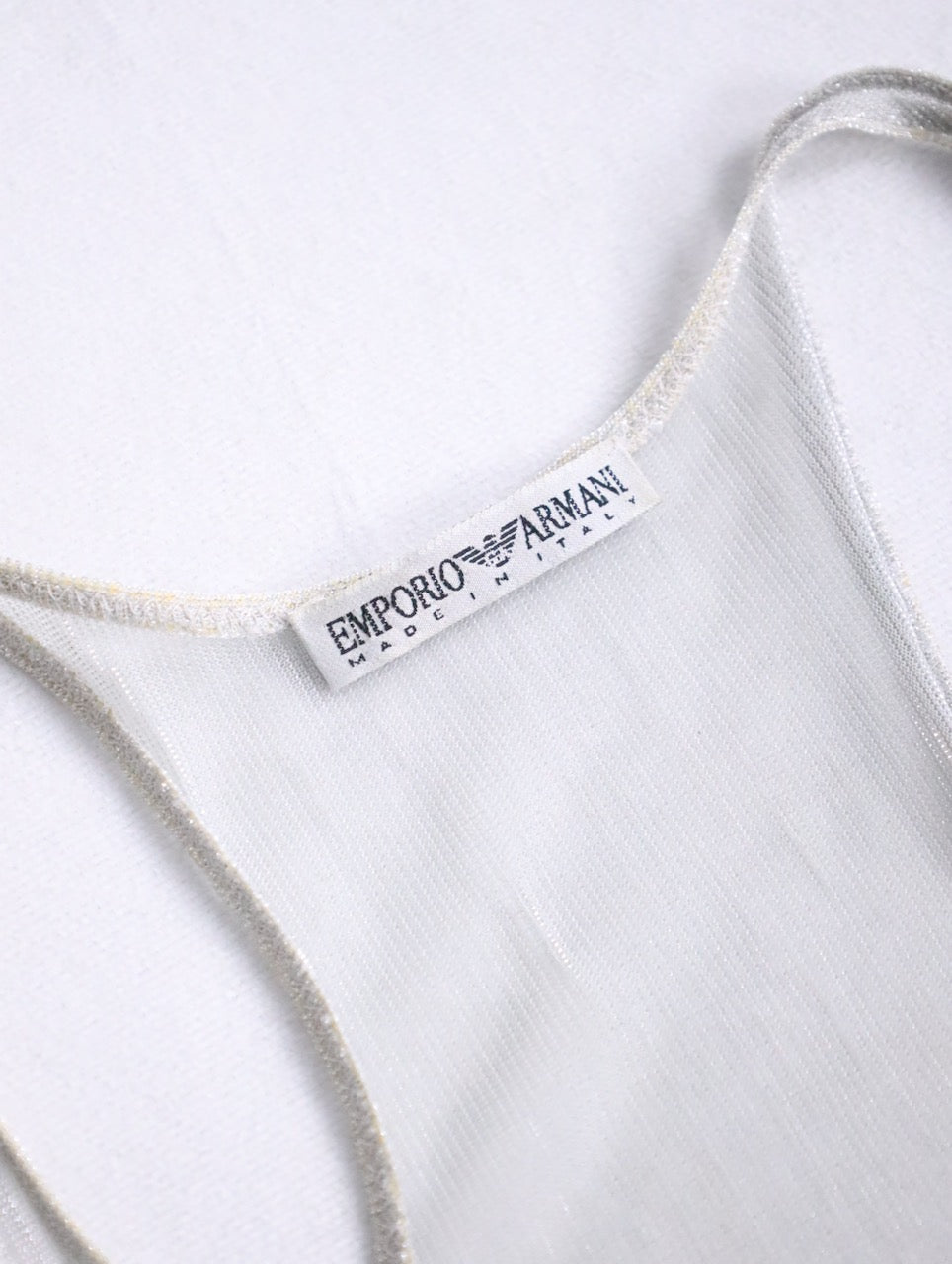 EMPORIO ARMANI sequin tank top white-gray