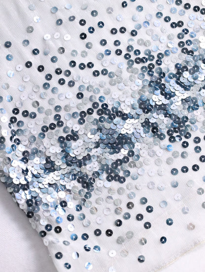 EMPORIO ARMANI sequin tank top white-gray