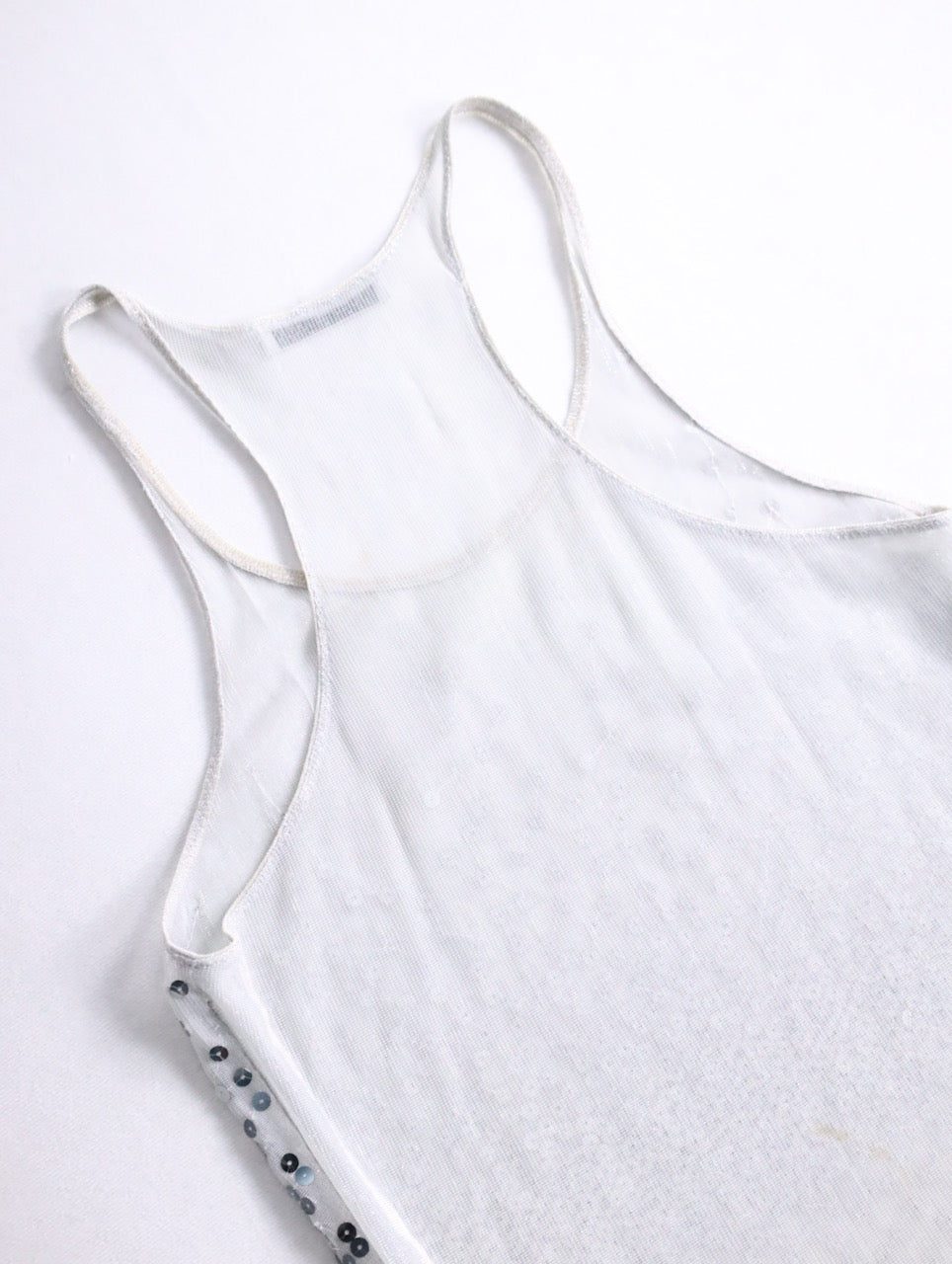 EMPORIO ARMANI sequin tank top white-gray