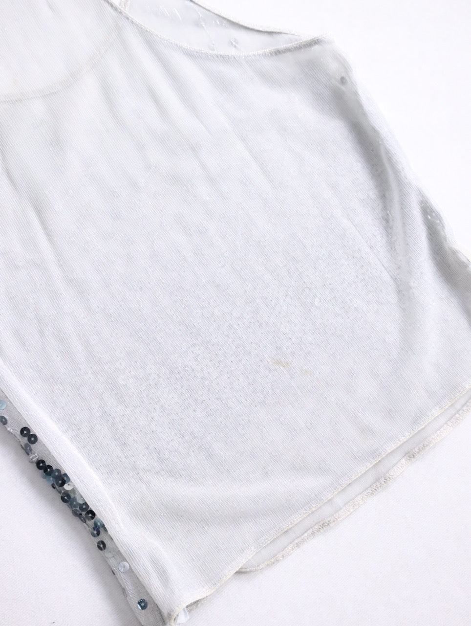 EMPORIO ARMANI sequin tank top white-gray