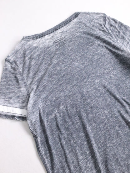 star print sheer tee black-white