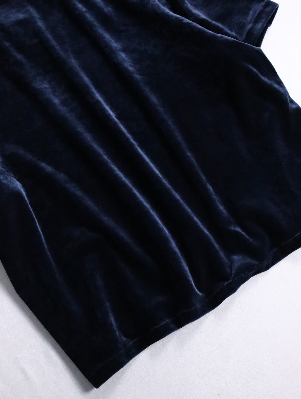 velor mock neck tee navy