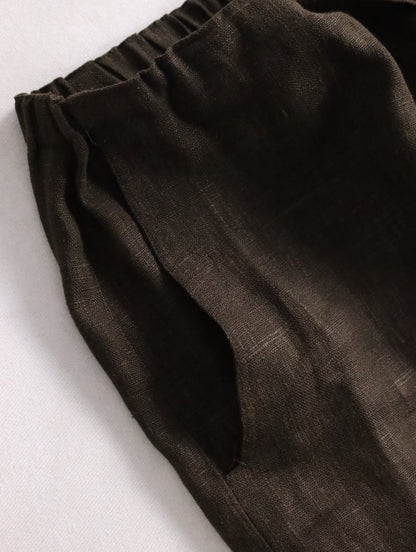 3piece linen setup brown