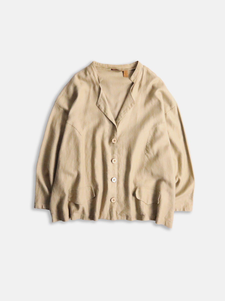 linen cotton dolman sleeve jacket ocher