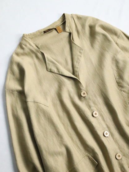 linen cotton dolman sleeve jacket ocher