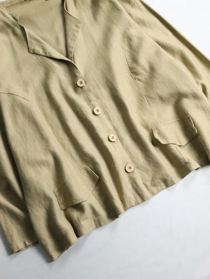 linen cotton dolman sleeve jacket ocher