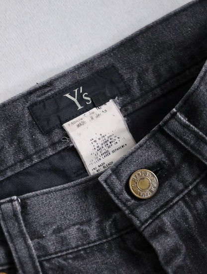 Y's yohji yamamoto print denim pants black