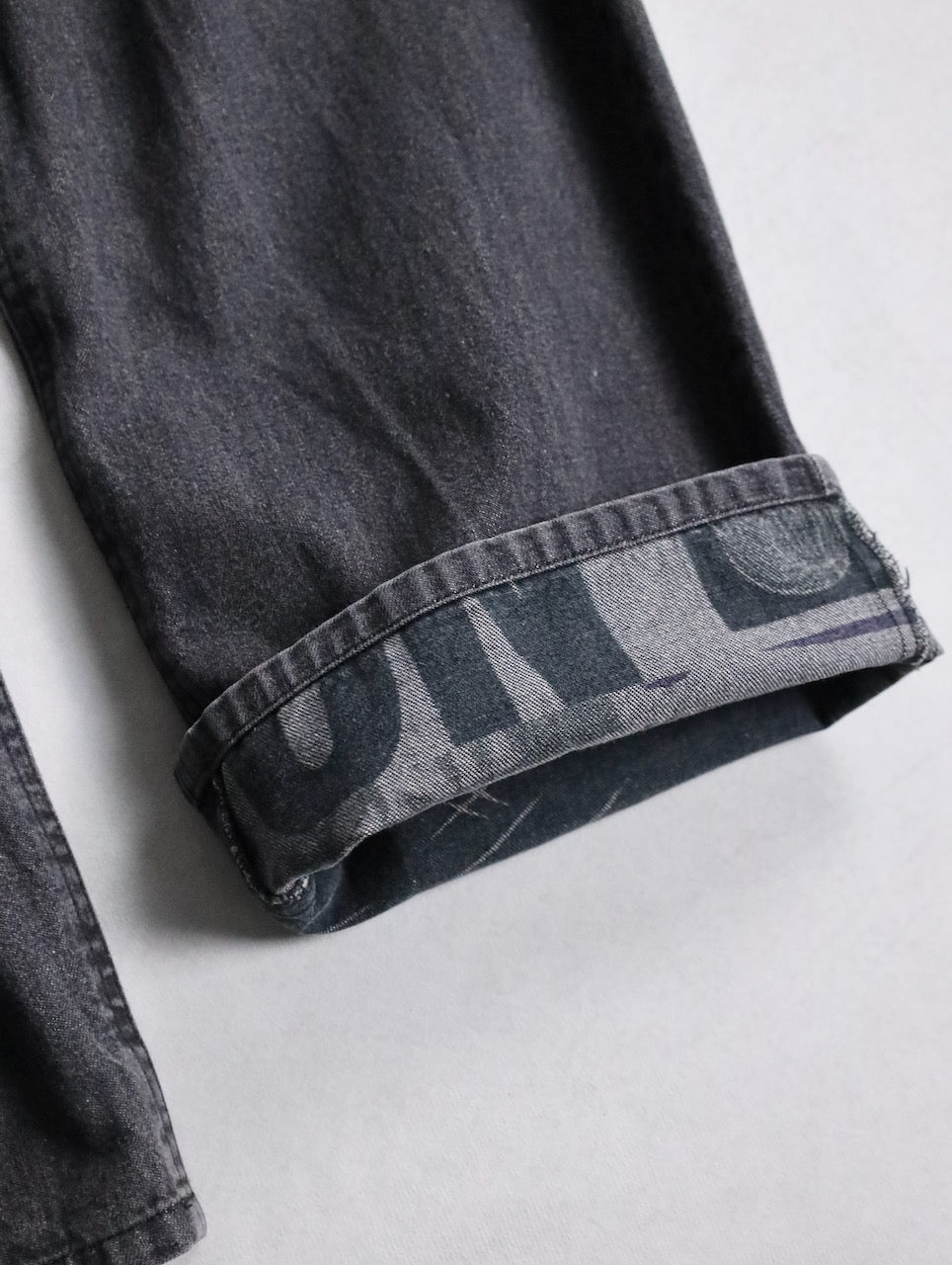 Y's yohji yamamoto print denim pants black