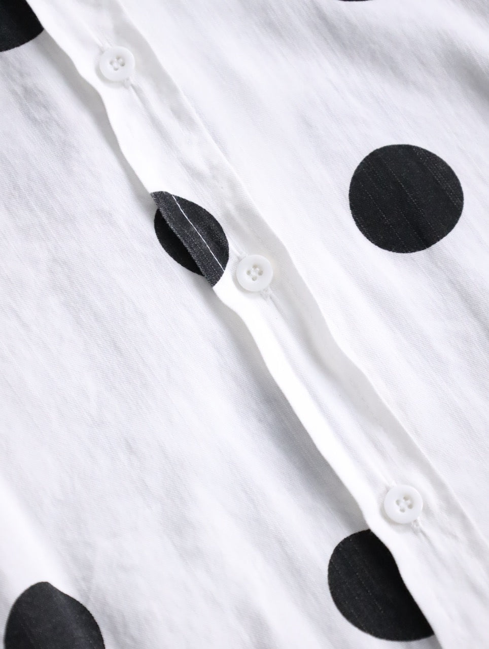 rayon nylon dot shirt white-black