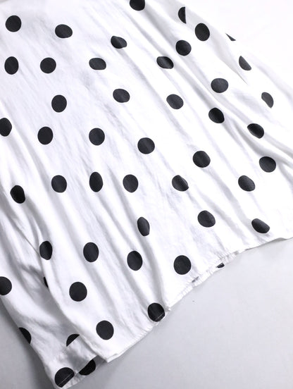 rayon nylon dot shirt white-black