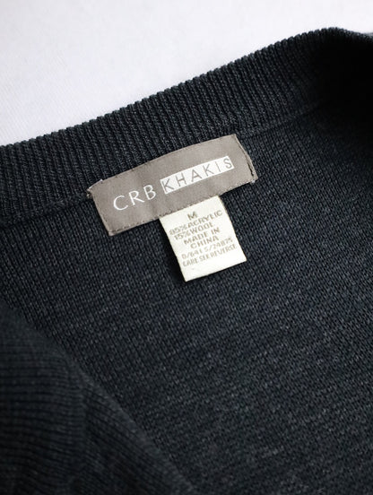 no-collar double zip knit darkgray