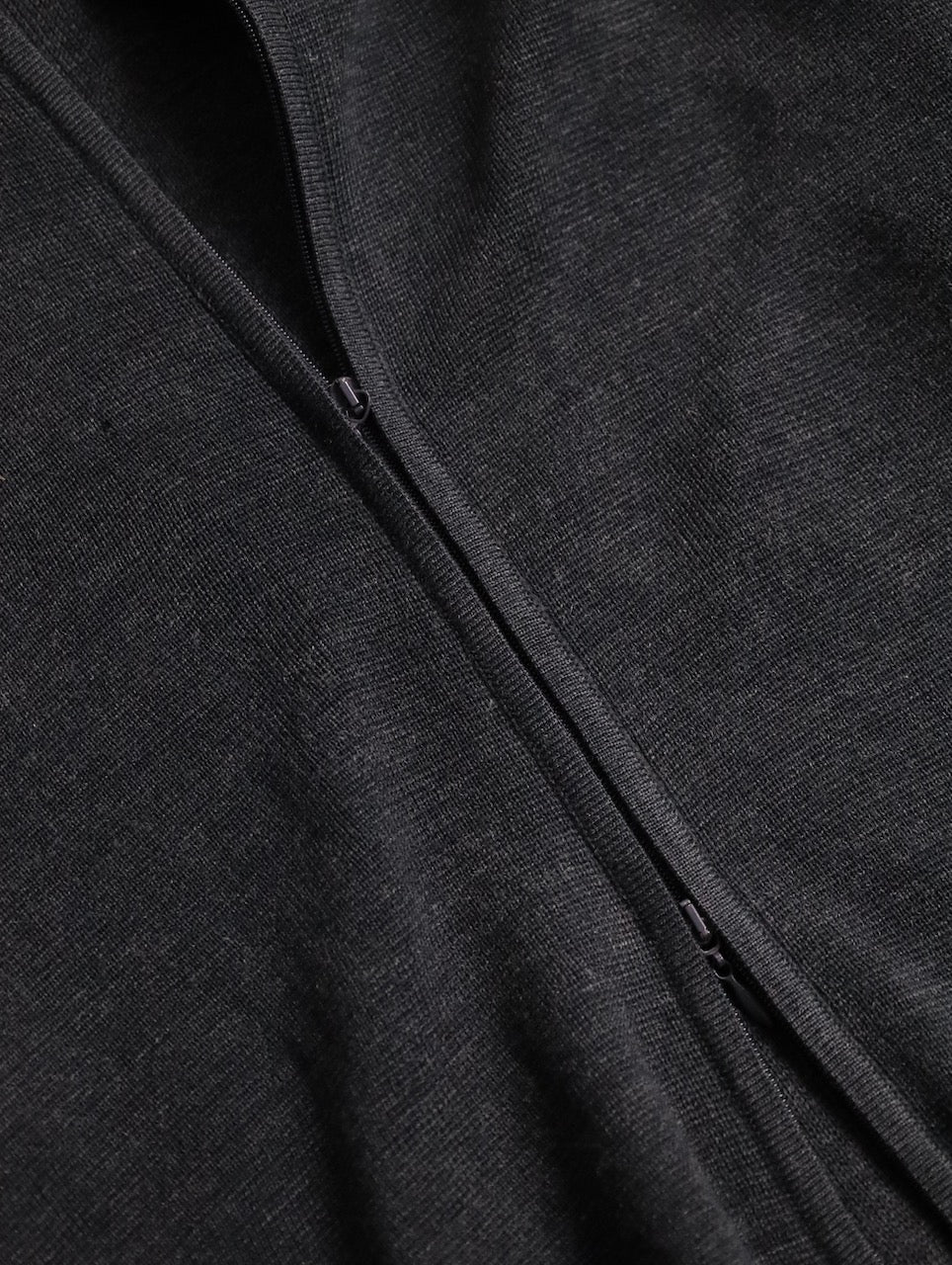no-collar double zip knit darkgray