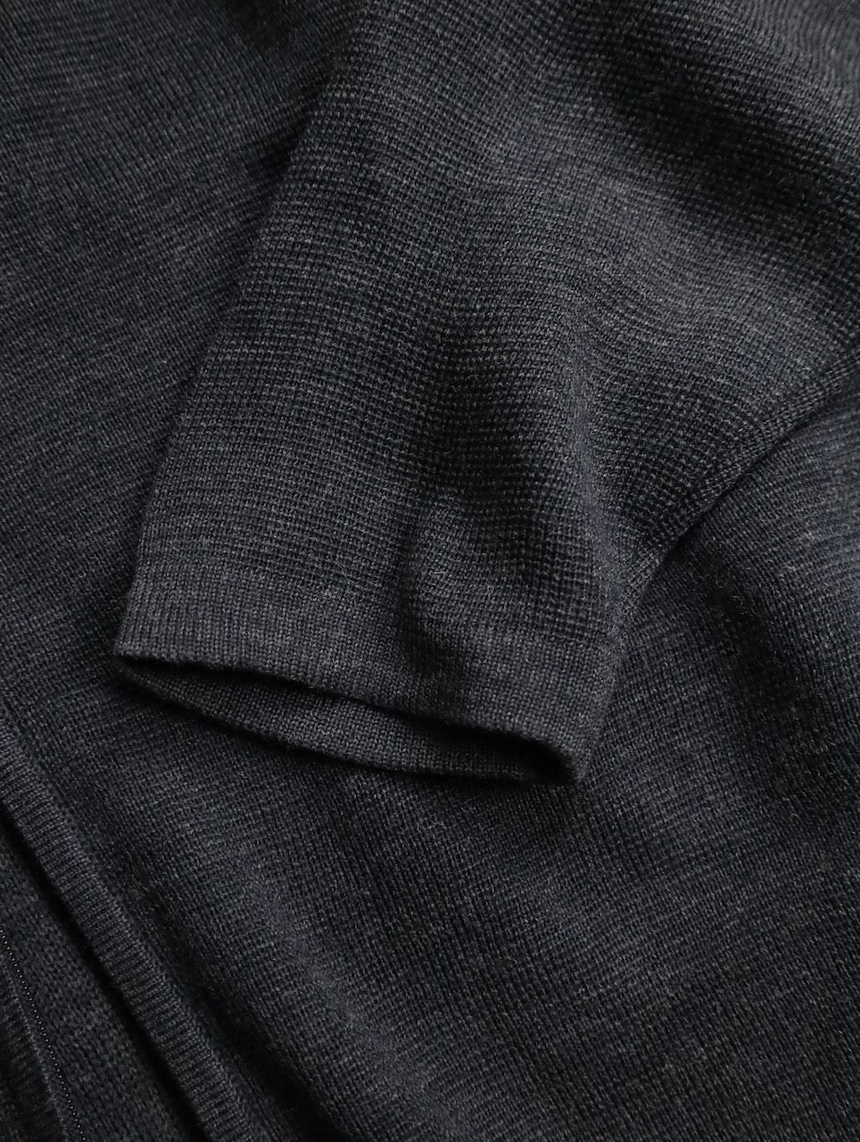 no-collar double zip knit darkgray