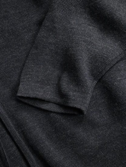 no-collar double zip knit darkgray